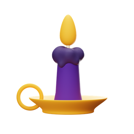 Halloween Candle  3D Icon