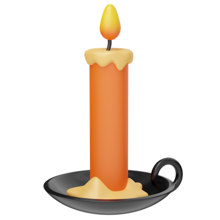 Halloween Candle  3D Icon
