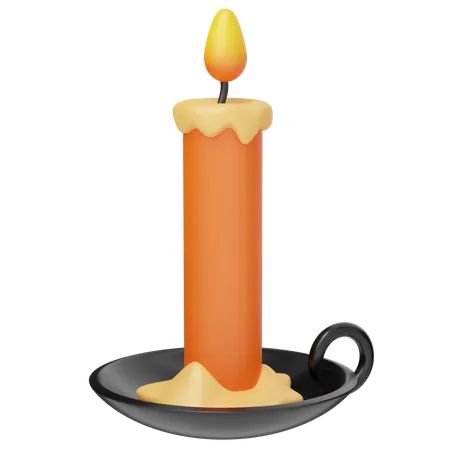 Halloween Candle  3D Icon