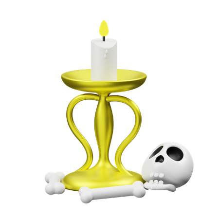 Halloween Candle  3D Illustration