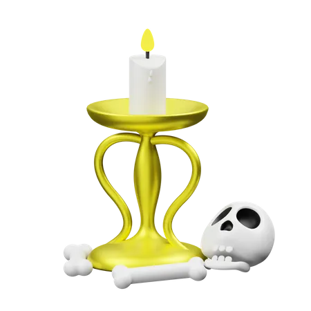 Halloween Candle  3D Illustration