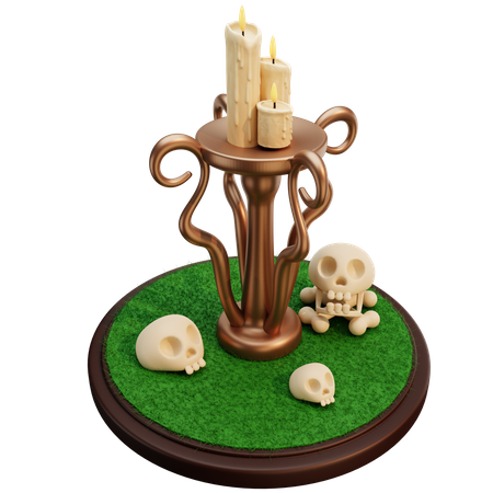 Halloween Candle  3D Illustration