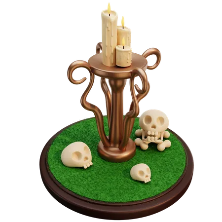 Halloween Candle 3D Illustration