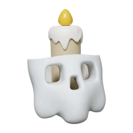 3 D Halloween Candle Icon Traditional Element Of Decor For Halloween Icon Isolated On Gray Background 3 D Rendering Illustration Clipping Path 3D Icon