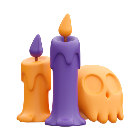 Halloween Candle  3D Icon