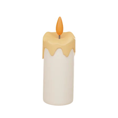Candle With Transparent Background 3D Icon