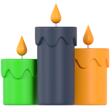 Halloween Candles  3D Icon