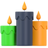 halloween candles 3d logo