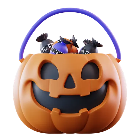 ハロウィンキャンディバッグ  3D Icon