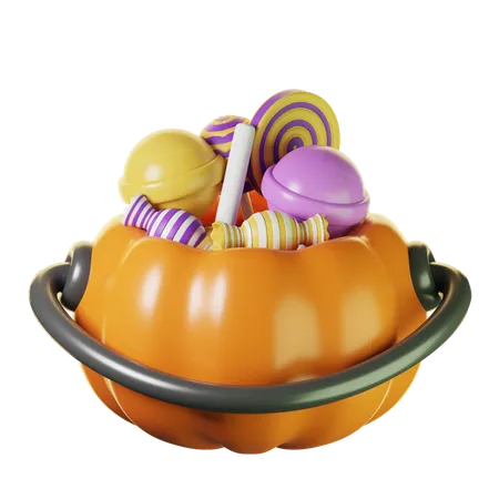 Halloween candy basket  3D Icon