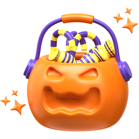 Halloween Candy Bucket  3D Icon