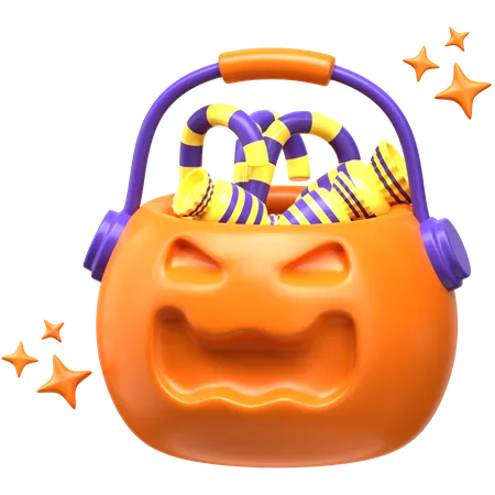 Halloween Candy Bucket  3D Icon