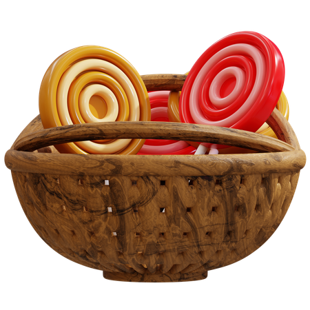 Halloween Candy Delight: A Bucket Full of Sweet Treats  3D Icon