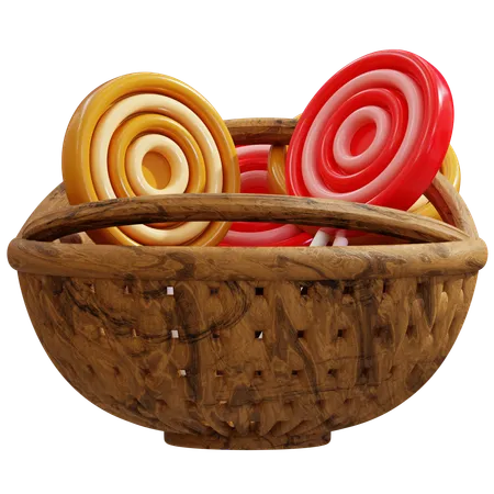 Halloween Candy Delight: A Bucket Full of Sweet Treats  3D Icon