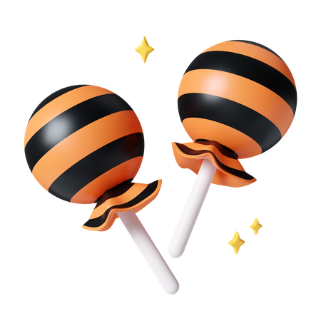 Halloween Candy Stick  3D Icon