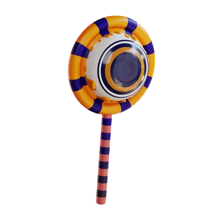 3 D Illustration Of Halloweens Eye Lollipop 3D Icon