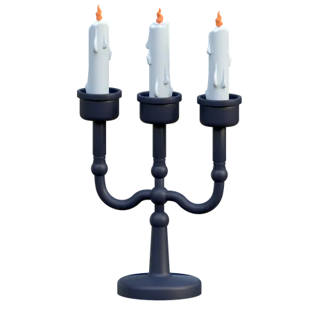 Halloween Candle Stand 3 D Icon Illustration 3D Icon