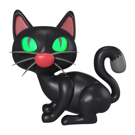 This Is Halloween Cat 3 D Render Illustration Icon It Comes As A High Resolution PNG File Isolated On A Transparent Background The Available 3 D Model File Formats Include BLEND OBJ FBX And GLTF 3D Icon