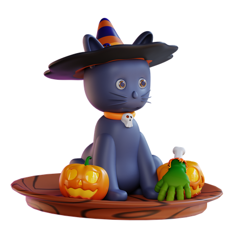Halloween Cat  3D Icon