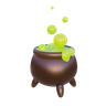 halloween cauldron emoji 3d