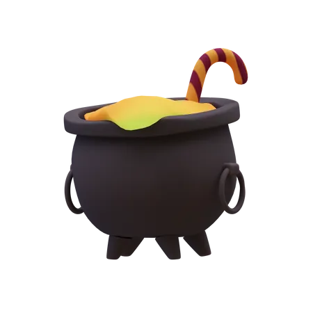 Halloween Cauldron 3D Illustration