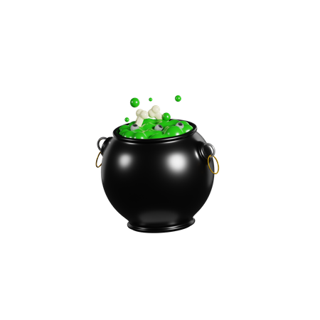 Halloween Cauldron Pot 3D Icon