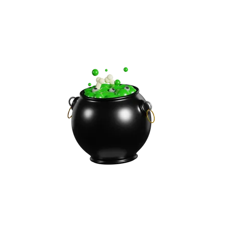 Halloween Cauldron Pot  3D Icon