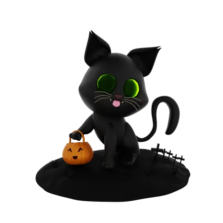 Chat d'Halloween  3D Icon