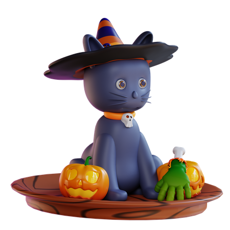 Chat d'Halloween  3D Icon