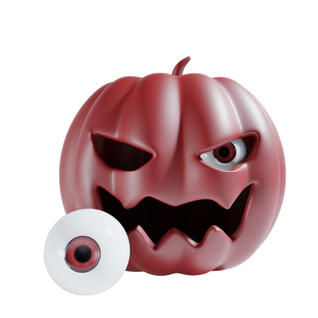 Citrouille d'Halloween avec globe oculaire  3D Icon