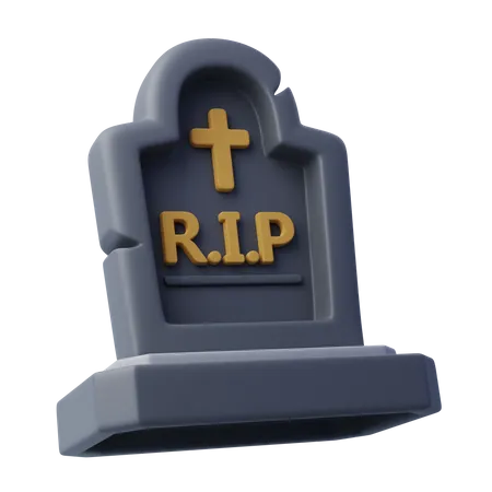 Gravestone With RIP Inscription Halloween Holiday Concept 3D Icon