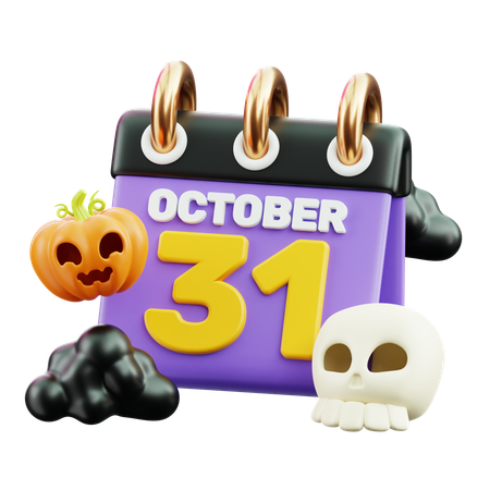 Halloween-Datum 31. Oktober  3D Icon