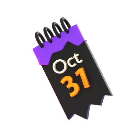 Halloween Calendar 3 D Icon 3D Icon