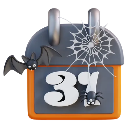 3 D Illustration Halloween Calendar 3D Icon