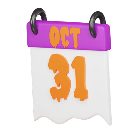 Halloween Calendar Day 3D Icon