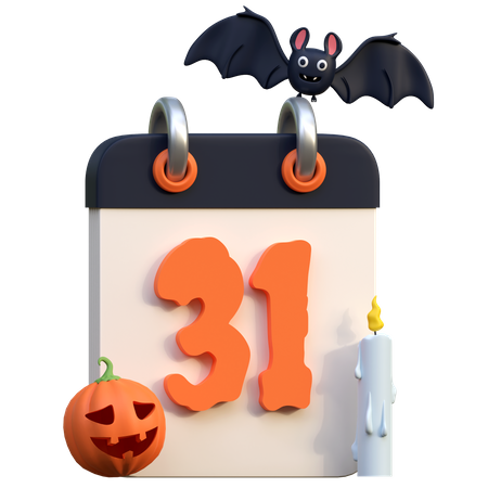 Halloween Day Calendar  3D Icon