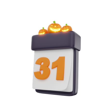 Halloween Day Calendar  3D Icon