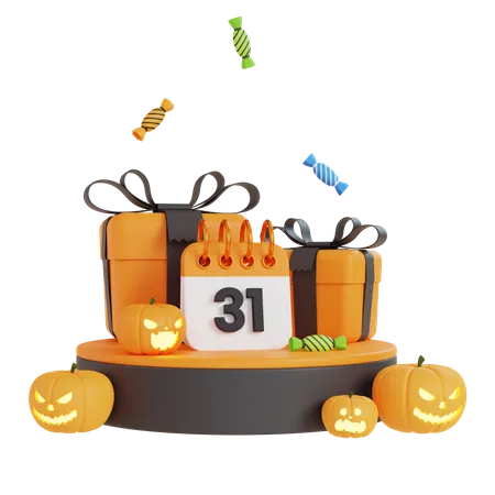 Halloween Day Podium  3D Icon