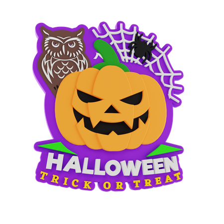 Des bonbons ou un sort pour Halloween  3D Sticker