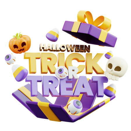 Des bonbons ou un sort pour Halloween  3D Icon