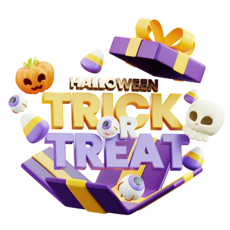 Des bonbons ou un sort pour Halloween  3D Icon