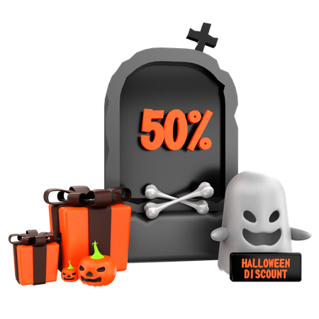 Halloween Discount  3D Icon