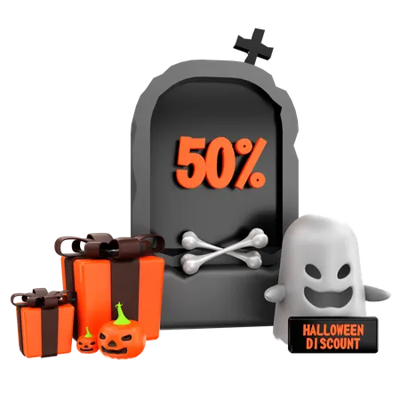 3 D Icon Halloween Discount Illustration 3D Icon