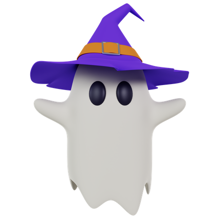 Fantôme d'Halloween avec casquette  3D Icon