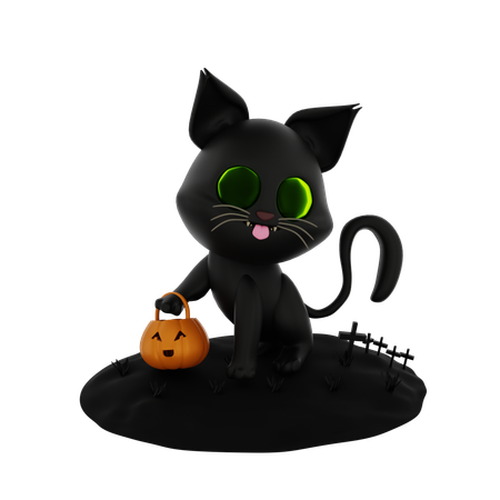 Gato de Halloween  3D Icon