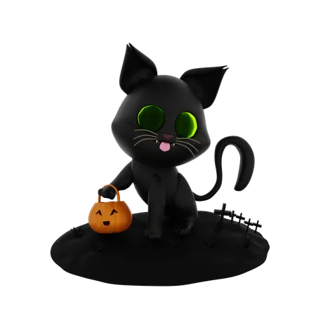 Gato de Halloween  3D Icon