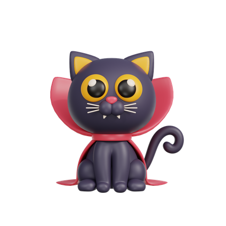 Gato negro de Halloween  3D Illustration