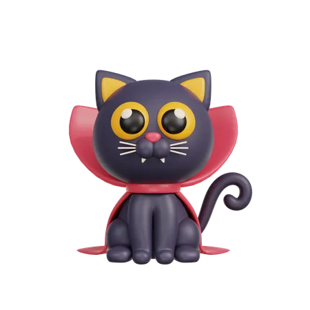 Gato negro de Halloween  3D Illustration