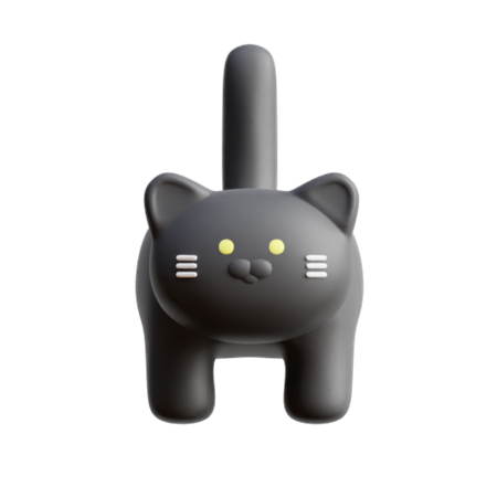 Gato preto de Halloween  3D Icon
