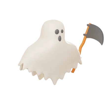 Halloween Ghost With Transparent Background 3D Icon